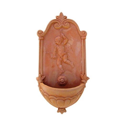 Holy Water Font with Cherub in Galestro